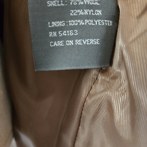 Kenneth Cole Reaction Wool Camel Women's Coat. Size 14 - Picture 8 of 12